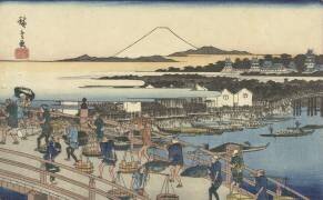 Marchands sur Nihonbashi (Hiroshige) - Muzeo.com