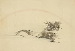 Paysage avec arc-en-ciel (Hokusai) - Muzeo.com