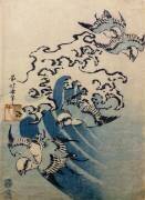 Vagues et oiseaux (Hokusai) - Muzeo.com