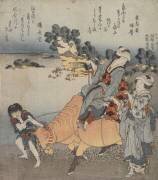 Vue de Shichiri-ga-hama (Hokusai) - Muzeo.com