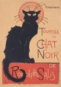 Affiche publicitaire annonçant la vente à l'hôtel Drouot en 1898 de la collection Chat Noir et des oeuvres de Rodolphe Salis (Théophile Alexandre Steinlen) - Muzeo.com