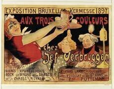 Exposition Bruxelles. Kermesse 1897. Aux trois couleurs chez Jef Verbruggen... (Flasschoen G.) - Muzeo.com