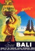 Indonésie : Affiche touristique des Indes orientales néerlandaises pour Bali (F. Korver) - Muzeo.com