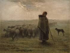 La bergère et son troupeau (Jean-François Millet) - Muzeo.com