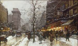 Boulevard animé, Paris (Eugène Galien-Laloue) - Muzeo.com