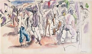 Figures et chevaux (Jules Pascin) - Muzeo.com