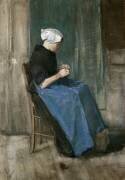 Jeune femme tricotant (Vincent van Gogh) - Muzeo.com