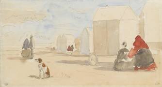 Près des cabines (Eugène Boudin) - Muzeo.com