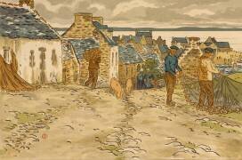 Rue à Tréboul (Henri Rivière) - Muzeo.com