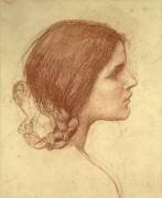 Tête d'une fille (John William Waterhouse) - Muzeo.com