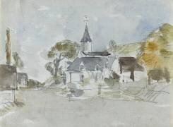 Un village (Eugène Boudin) - Muzeo.com