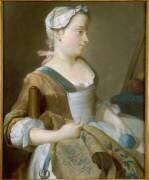 Jeune fille brodant (Jean-Etienne Liotard) - Muzeo.com
