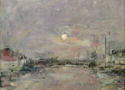 Crépuscule sur le quai commercial du Havre (Eugène Boudin) - Muzeo.com