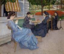 Dames cousant (Gustave Caillebotte) - Muzeo.com