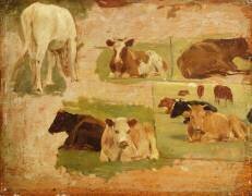 Étude des vaches (Eugène Boudin) - Muzeo.com