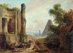 Fontaine de Minerve (Hubert Robert) - Muzeo.com