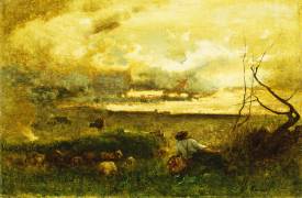 Coucher de soleil doré (George Inness) - Muzeo.com