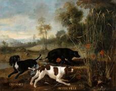 Gredinet, Petite-fille, Charlotte, chiens de Louis XV (Jean-Baptiste Oudry) - Muzeo.com