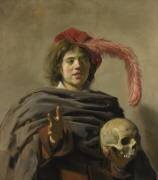 Jeune homme tenant un crâne (Frans Hals) - Muzeo.com