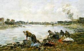 Les blanchisseuses (Eugène Boudin) - Muzeo.com