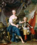 Mademoiselle de Lambesc, de la maison de Lorraine sous la figure de Minerve (Jean-Marc Nattier) - Muzeo.com