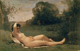 Nymphe couchée (Jean-Baptiste Camille Corot) - Muzeo.com