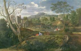 Paysage avec bâtiments (Nicolas Poussin) - Muzeo.com
