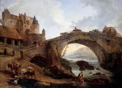 Paysage avec pont (Hubert Robert) - Muzeo.com