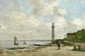 Phare à Honfleur (Eugène Boudin) - Muzeo.com