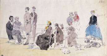 Sur la plage (Eugène Boudin) - Muzeo.com