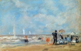 Sur la plage (Eugène Boudin) - Muzeo.com