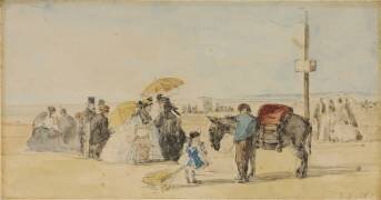 Sur la plage (Eugène Boudin) - Muzeo.com