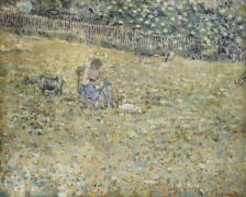 Femme et chèvre (Frederick Carl Frieseke) - Muzeo.com