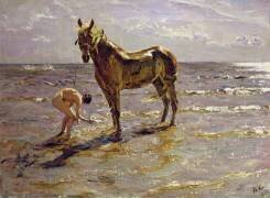 Baigner un cheval (Valentin Serov) - Muzeo.com