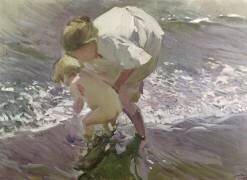Bain de mer (Joaquin Sorolla y Bastida) - Muzeo.com