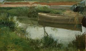 Bateau sur l'Albufera (Joaquin Sorolla y Bastida) - Muzeo.com