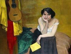 Femme et guitare (Félix Vallotton) - Muzeo.com