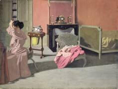Femme se coiffant (Félix Vallotton) - Muzeo.com