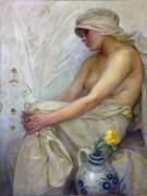 Fille assise (Alfons Mucha) - Muzeo.com