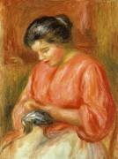Fille en rouge (Auguste Renoir) - Muzeo.com