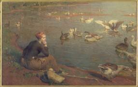Gardeuse d'oies (Luigi Chialiva) - Muzeo.com