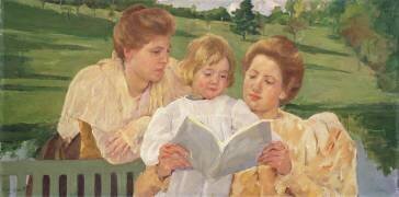 Groupe familial lisant (Mary Cassatt) - Muzeo.com