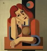 Jeune fille mélancolique (Heinrich Hoerle) - Muzeo.com