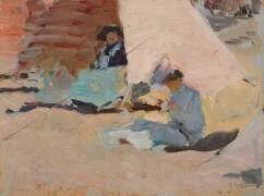 La plage, Biarritz (Joaquin Sorolla y Bastida) - Muzeo.com