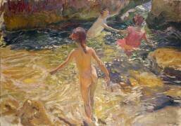 Le bain (Joaquin Sorolla y Bastida) - Muzeo.com