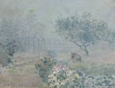 Le brouillard, Voisins (Alfred Sisley) - Muzeo.com