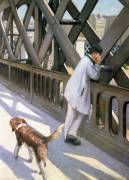 Le Pont de L'Europe : détail d'un homme et d'un chien au repos (Gustave Caillebotte) - Muzeo.com