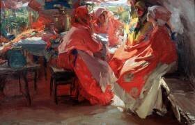 Les visiteurs (Abram Efimovich Arkhipov) - Muzeo.com