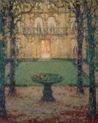 Musée Lambinet, la façade sur jardin, un soir d'automne (Henri Le Sidaner) - Muzeo.com
