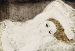 Nue allongée, 1923 (Tsuguharu Foujita) - Muzeo.com